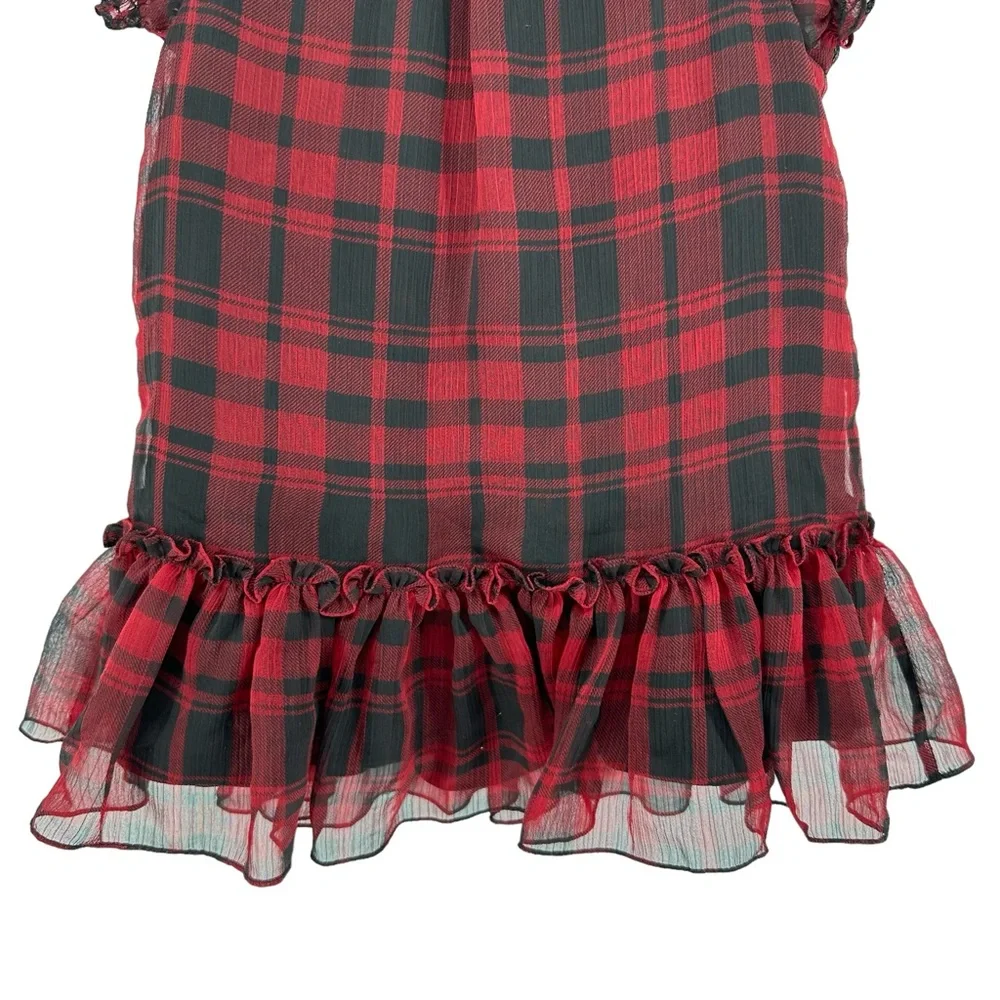 Ralph Lauren Plaid Black Red Dress